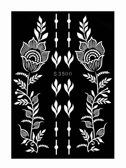 Flower Tattoo Stencil Reusable Henna Template for Hand and Body Henna Tattoo Design for Wedding Festival Party Tattoo Tools