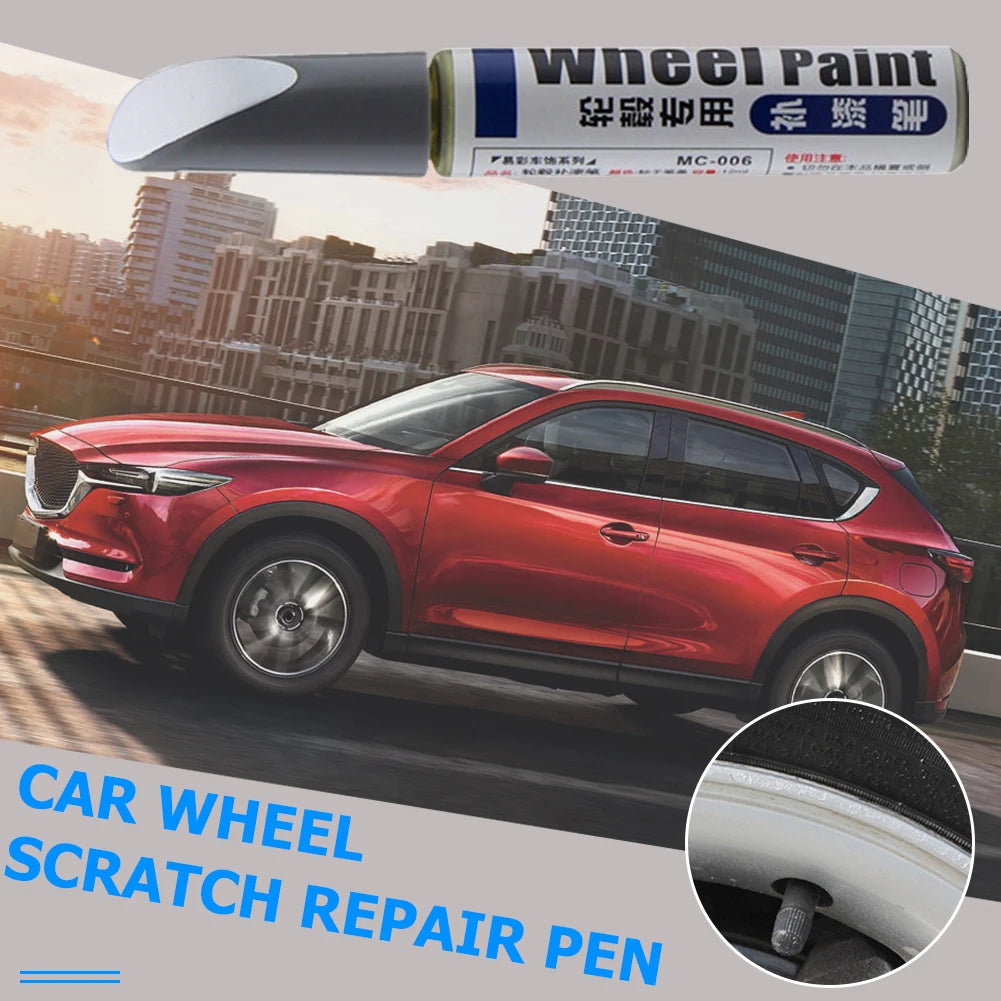 12mL Car Paint Scratch Repair Pen Wheel Spoke Rim Paint Marker Pen Brush Paint