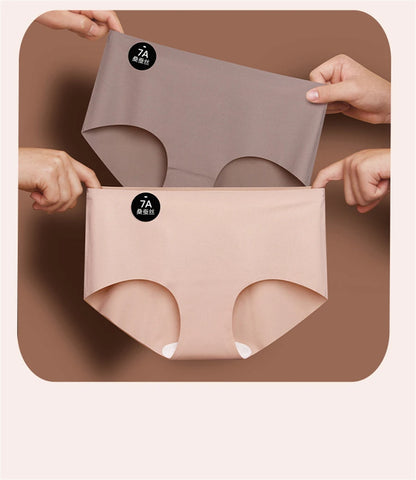 5PCS Seamless Mulberry Silk Underwear Ultral Thin Women's Panties Sexy High Elastic Invisible Briefs Soft Underpants Lingerie