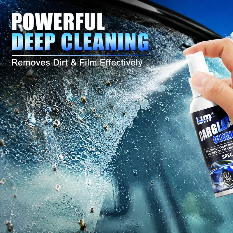 KJM Car Glass Cleaning Spray Windshield Heavy Stain Bug Scale Remover Deep Clean Foam Cleaner For Auto Rearview Mirror Window