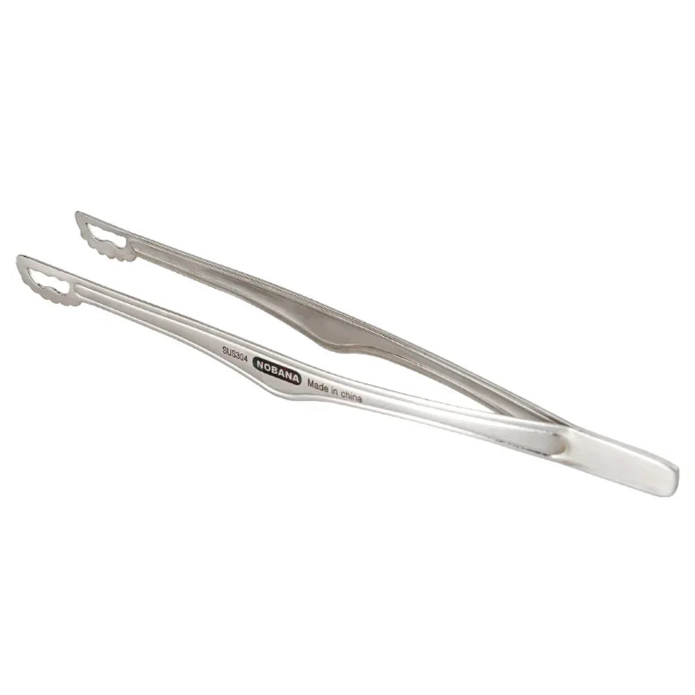 NOBANA Camping Clip Stainless Steel Kitchen Beef Food Tongs Ultralight Heat-Resistant Reusable Camping Cookware for BBQ Picnic