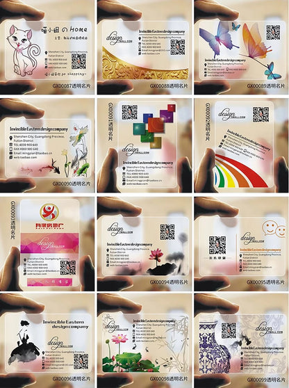 Custom Transparent PVC Business Card Clear Visit Logo Name Plastic Identity Waterproof Round Corners Personalized 200PCS 500PCS