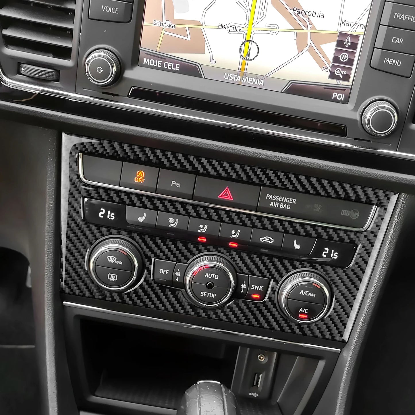 Real Soft Carbon Fiber Sticker For Seat Leon MK3 2013 2014 2015 2016 2017 2018 2019 2020 LHD RHD Car Central AC Button Interior