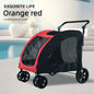 Large Dog Strollers Breathable Zipper Design Pet Cart Dogs Carrier Outdoor Travel Large Transportation Carts Adjustable Height