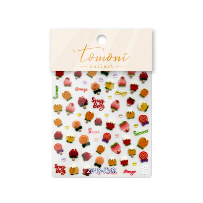 Line Flower Powder Blusher Love Heart High Quality Jelly Series Adhesive Nail Sticker Nail Art Decoration Decals Design T-2830