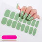 16Tips French Semi-Cured Gel Nail Wraps Sticker Pure Color Full Cover UV Gel Nail Polish Wraps Long-Lasting Nail Extension Decal