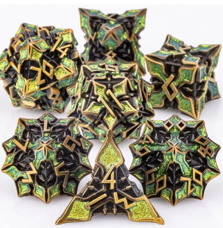 7pcs DND Metal Dice Set MTR Polyhedral Dice for Dungeons And Dragons Role Playing Games D&D Dice Set Dnd Gifts