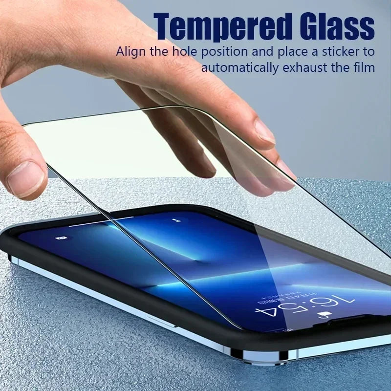 2-4PCS Full Cover Tempered Glass Screen Protector For iPhone17 15 14 13 12 Pro Max Protection Glass For iPhone 13 14 16 Pro Max