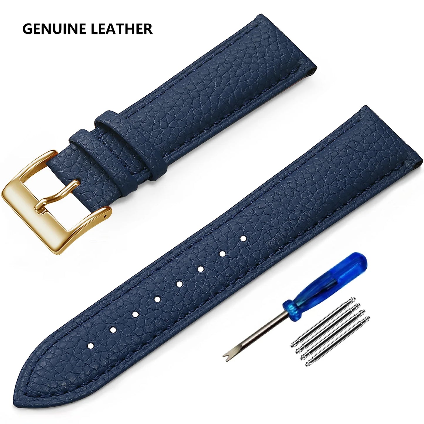 SAMCO Genuine Leather Watch Band 12/14/16/18/19/20/21/22/24 mm Watch Strap for Man Women High-quality Wrist Watchband + Tool