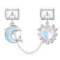 Tassel Chain Butterfly Flowers Star Moon Heart Zircon Italian Charm Links Fit 9mm Bracelet Stainless Steel DIY Jewelry Making