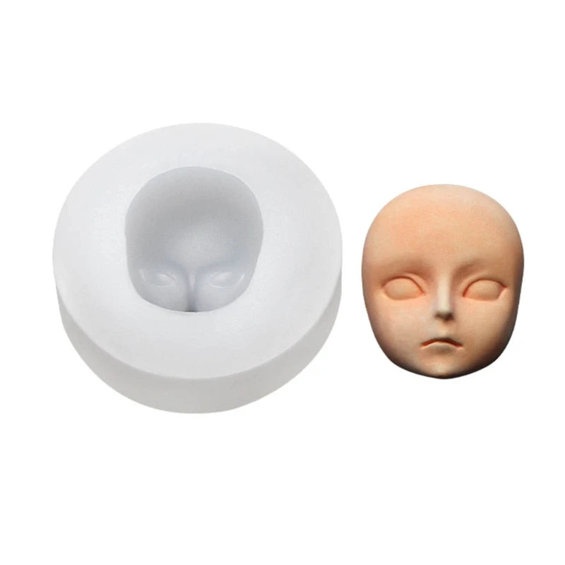 Elf silicone Q version face face mold ultra-light clay soft pottery face mold bjd silicone fairy ears baby face