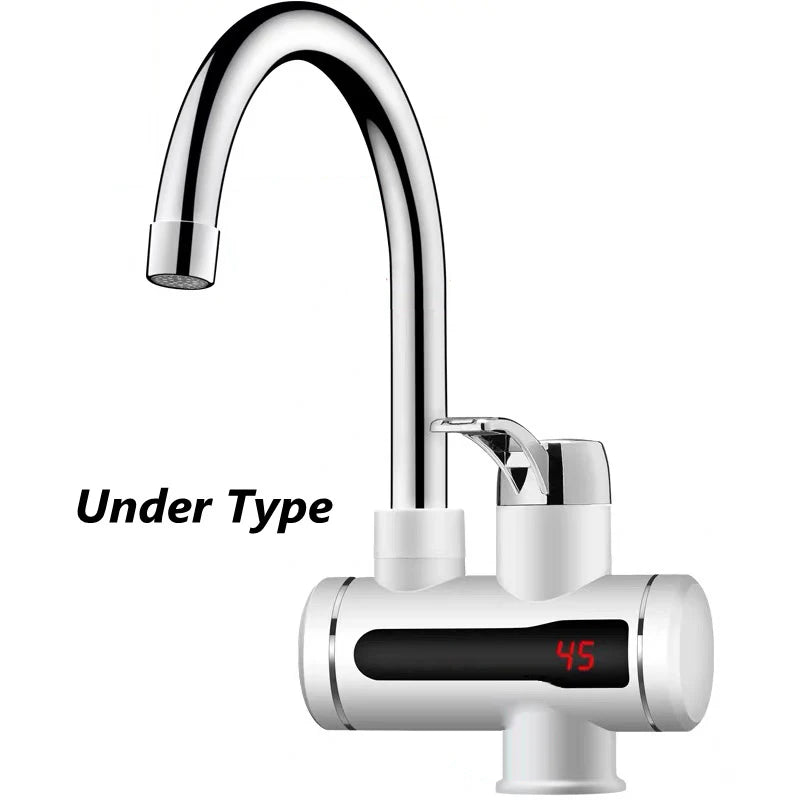 DMWD Tankless Electric Hot Water Heater Universal Hose Faucet Kitchen Instant Heating Tap Water Heater LED Temperature Display