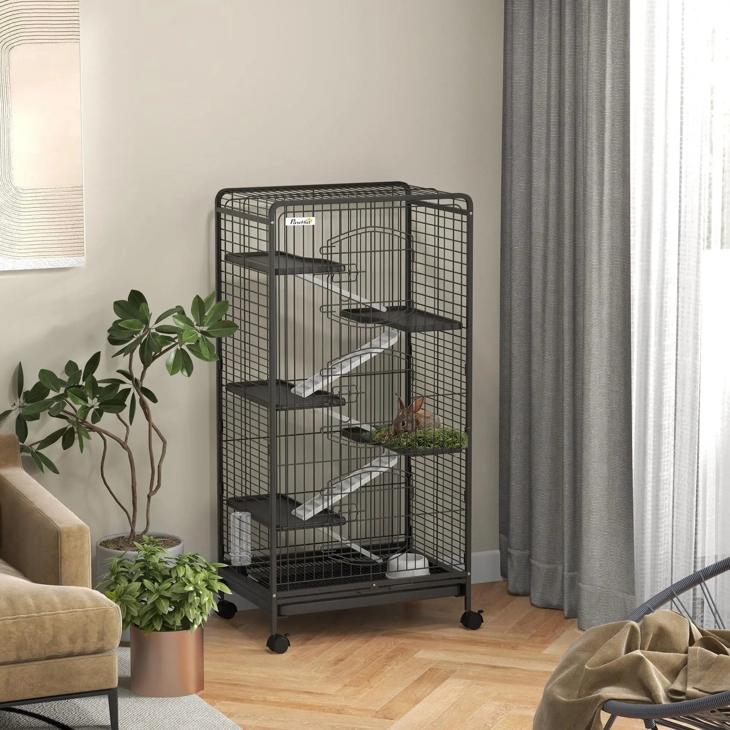 Metal Cage Black S for Small Animals Pet Cage with Assembly Kit Shipping from Spain