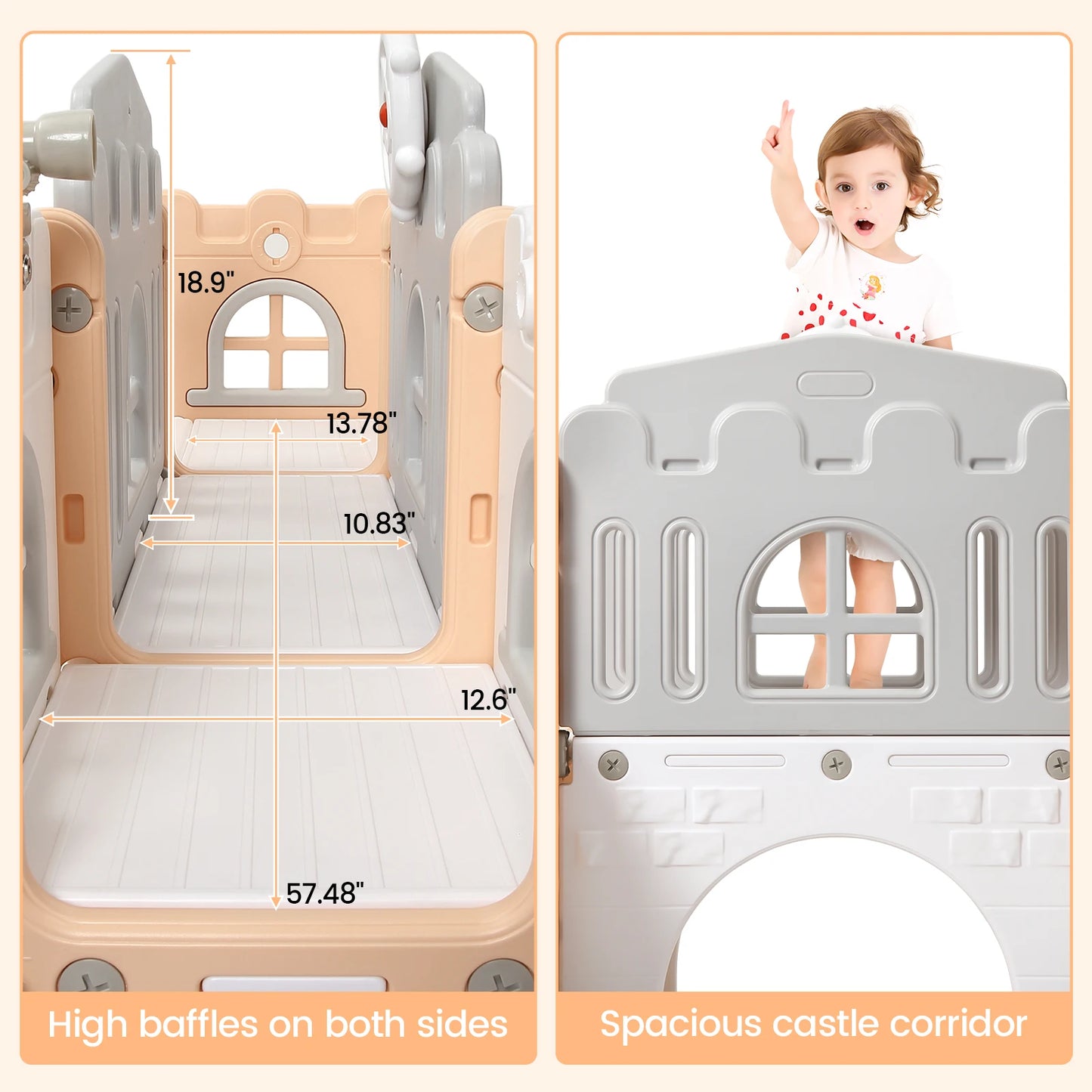 Children's Slide Outdoor Indoor Domestic Baby Sports 8 in 1 Slide Playset Family Multifunction Amusement Park Toys