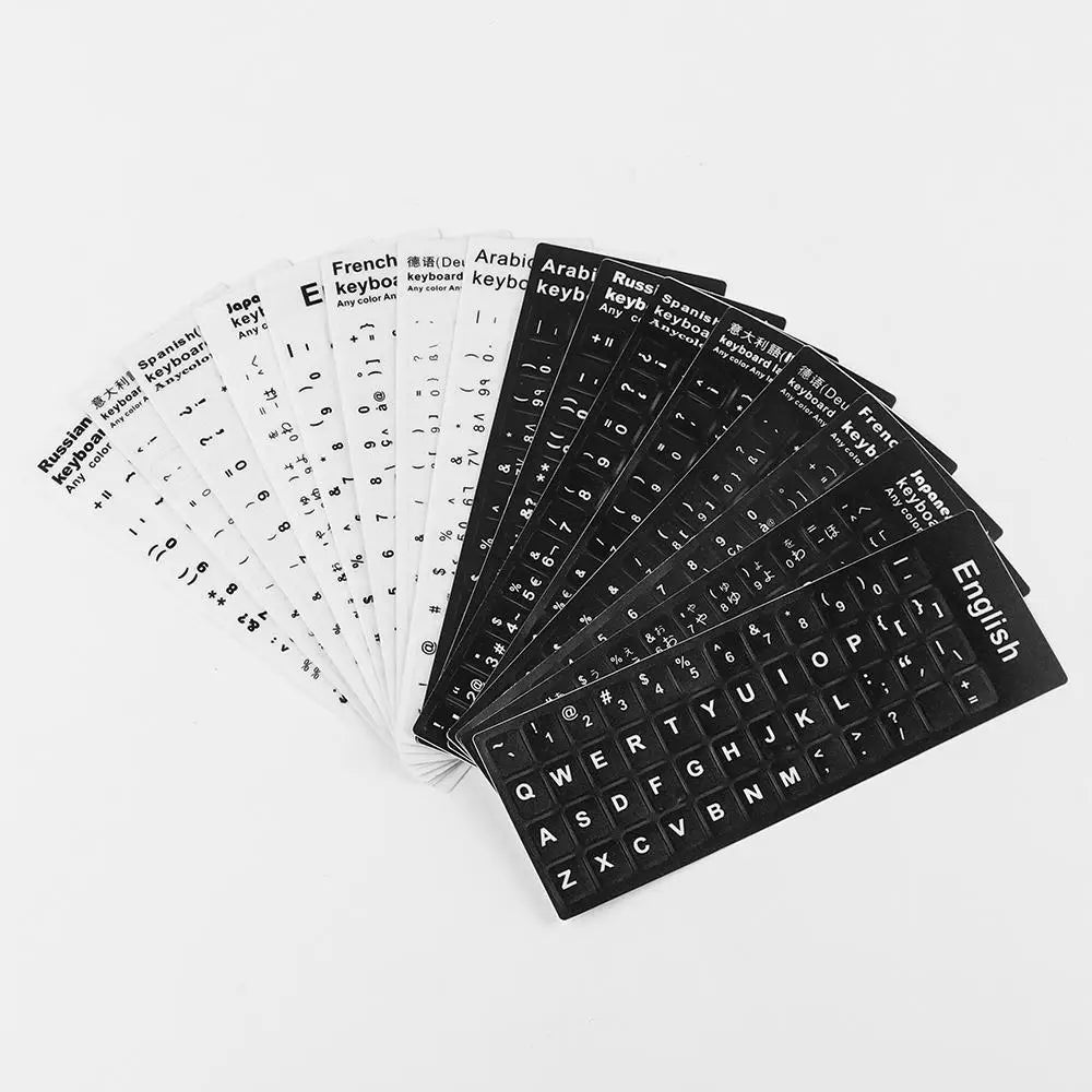 Non-slip English Arabic Keyboard Stickers Wear-resistant Laptop Keyboard Stickers Russian Letter Deutsch Spanish Alphabet Layout