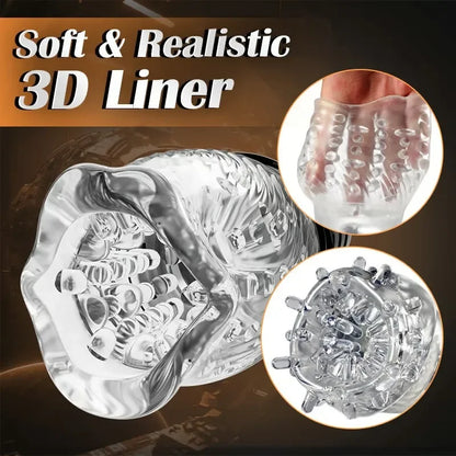 With 5 Rotating Speeds and 10 Modes Male Sucking Masturbator 3D Labia Penis Massager Penis Glans Trainer Masturbator Male Toys