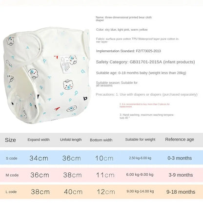 0-12Months Adjustable Reusable Diaper Pants Baby Washable Diaper Convenient 3-15kg Leakproof Cloth Diapers Newborn