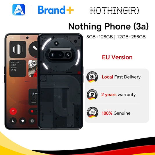 Nothing Phone (3a), Cell Phone with Essential Space, 50 MP Main Camera, 32 MP Front Camera, 6.77 ''Flexible FHD + AMOLED Display
