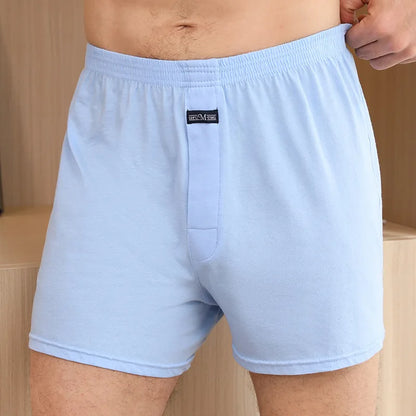 1PCS Men's Underwear Aro Pants Pure Cotton Home Sleeping Pants Loose Breathable Men's High Waisted Four Corner Boxers Shorts