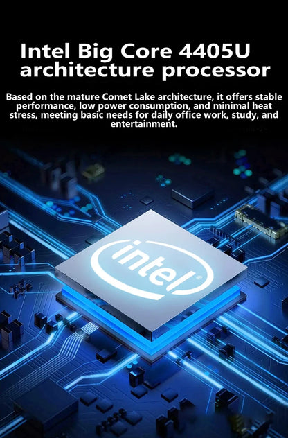 LENO 14.1"Ultra Slim Laptop Windows11 Intel 4405U 16GB 2TB SSD Gamer Notebook 1920*1080 Display Office Study Gaming Computer PC