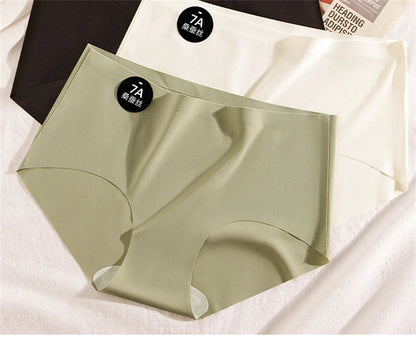 5PCS Seamless Mulberry Silk Underwear Ultral Thin Women's Panties Sexy High Elastic Invisible Briefs Soft Underpants Lingerie