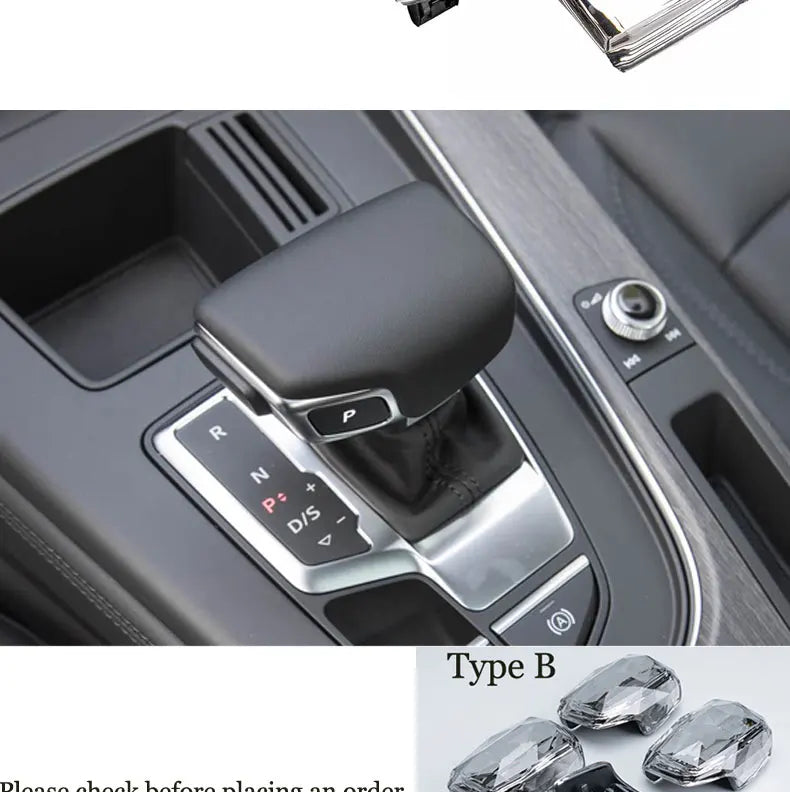 Left-hand drive LHD Crystal Gear Shift Knob Cover for Audi Q7 4M A6 C8 Q8 SQ5 A5 F5 A4 B9 S4 RS5 RS6 A7 4K SQ8 Gear Lever Handle