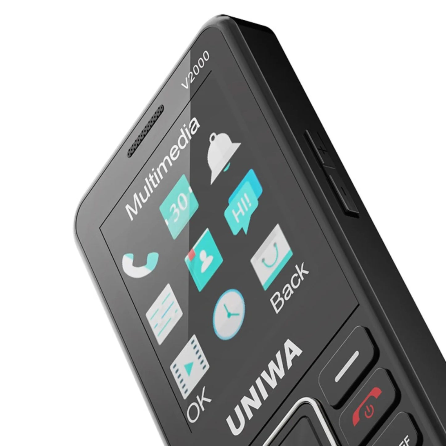 UNIWA V2000 4G VoLTE Keypad Phone 2.4 Inch Big Button Loud Volume Dual SlM 1700mAh Russia Hebrew Keyboard Feature Phones Elderly