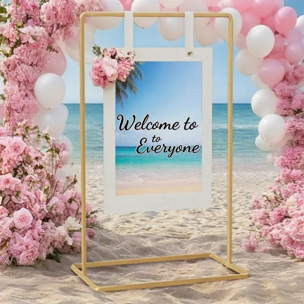 Wedding Arches Iron Welcome Stand Wedding Logo Display Stand Signage Flower Stands Party Decoration Props Rack Background Decor