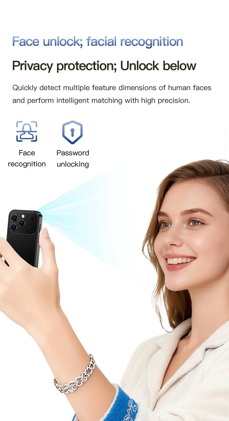 SERVO 17SE mini Smartphone Android Dual SIM 3G Network 2GB RAM 16GB ROM 3.0-inch Tiny Screen‌ Phones Face Unlock GPS WiFi Camera Small Pocket Cellphone