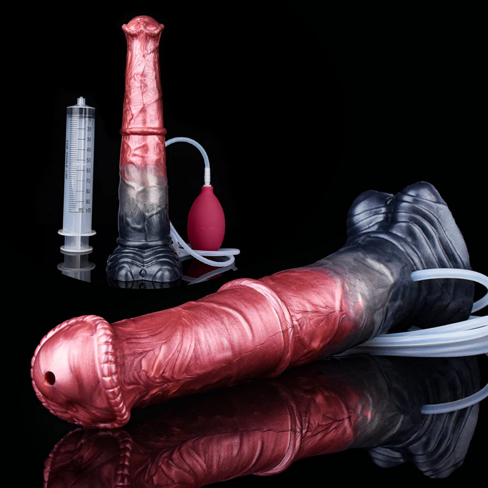 NNSX Horse Squirting Anal Plug Dildo Ejaculation Penis with Strong Sucker G-spot Stimulation Silicone Erotic Sex Toys For Woman