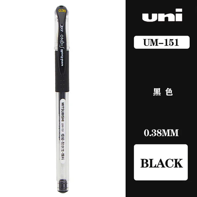 Japan Uni UM-151 Gel Pen 0.38mm Bullet Tip Writing Smooth Student Notes Special School Supplies 20 Colors Available Stationery