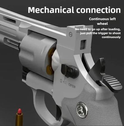 Continuous Fire ZP5 357 Revolver Launcher Toy Gun with Soft Dart Bullets for CS Outdoor Game Fun Gifts for Kids and Adults