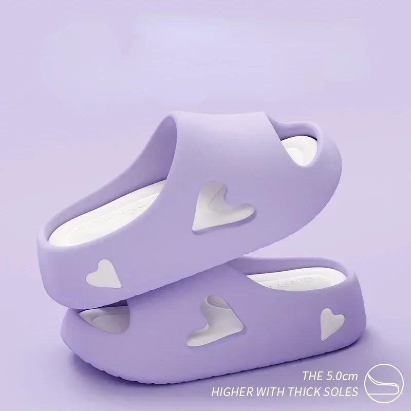 Summer Indoor Outdoor Women Sandal Platform Style Soft EVA Non Slip Love Design Home House Slippers Beach Slides Flip Flops shoe