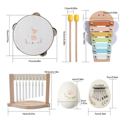 Montessori Kids Musical Toys Wooden Educational Instruments Baby Percussion Instruments Music Station Newborn Birthday Gift