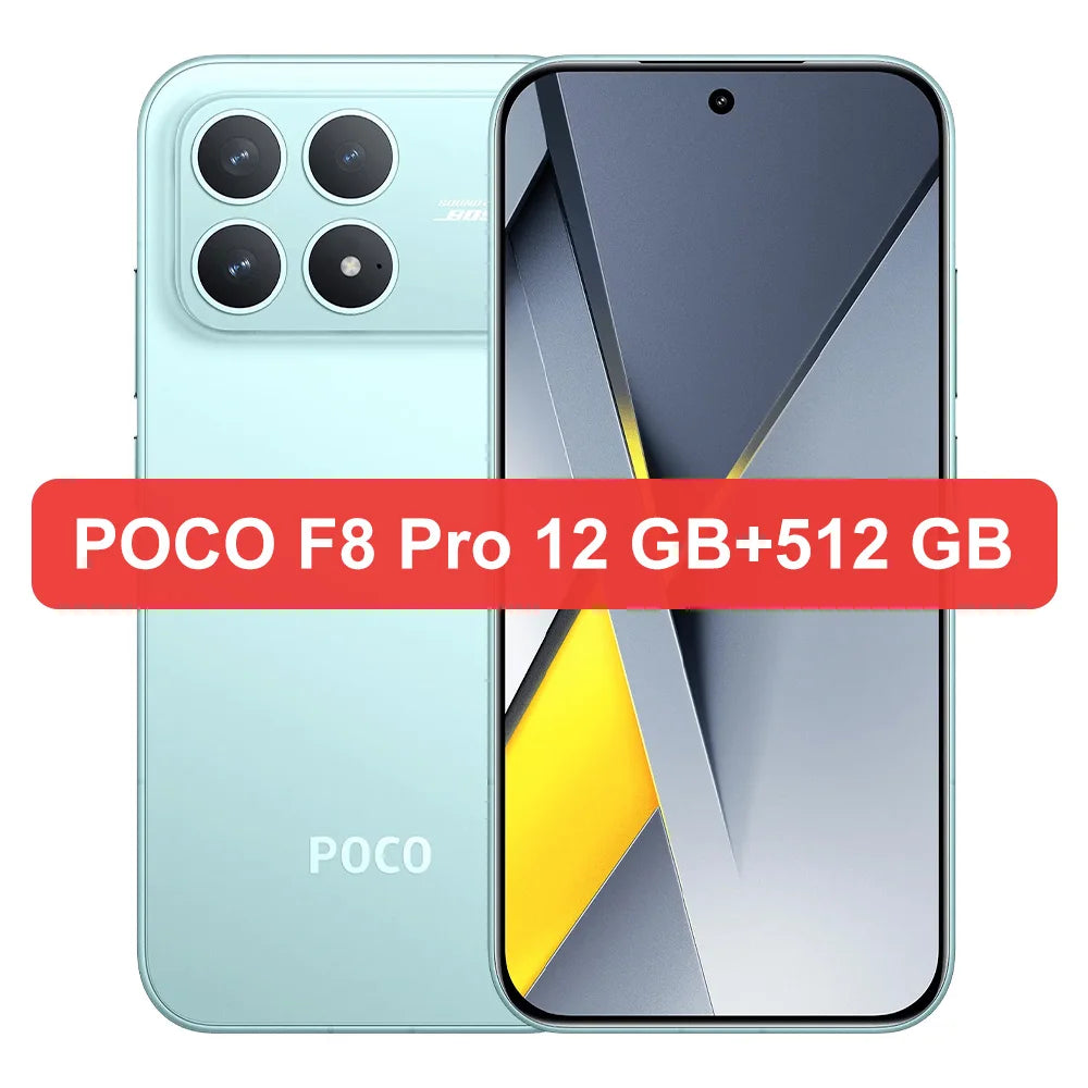 Global Version POCO F8 Pro 5G Smartphone Snapdragon® 8 Elite 6.59" Eye-care AMOLED display 6210mAh 100W HyperCharge IP68 NFC