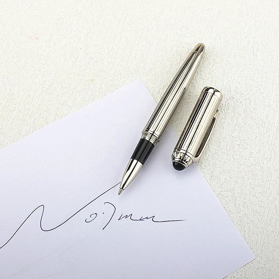 Luxury Big Barrel Rollerball Pen with Silver Clip Smooth Writing for Business Gift (Blue Ink) PK Jinhao 159