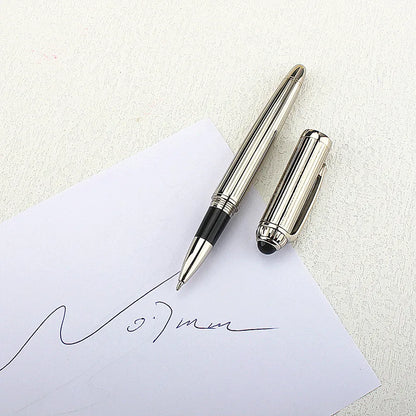 Luxury Big Barrel Rollerball Pen with Silver Clip Smooth Writing for Business Gift (Blue Ink) PK Jinhao 159