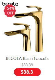 BECOLA Wall Mounted Faucet Spout Square and Round Brass Chrome/Black Spouts Waterfall Shower Faucet Accessories