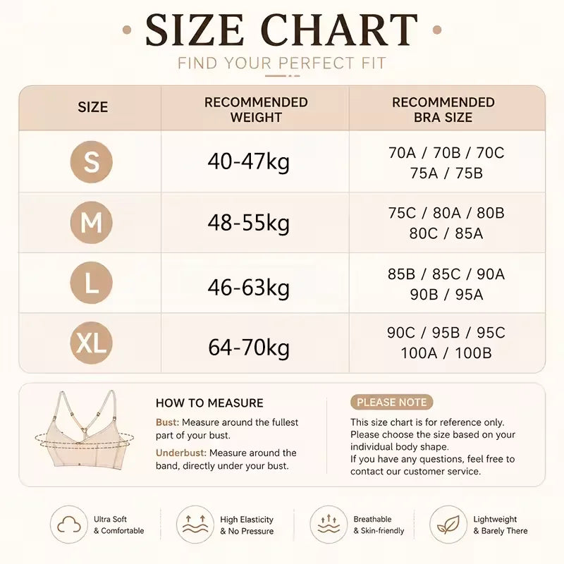FINETOO Women's 3 Ways to Wear Halter Neck Backless Bralette Seamless Thin-Strapped Gather Bra Female Sexy Solid Color Underwear