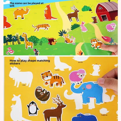 Reusable Bubble Sticker Book for Kids - Multi-Themed Educational Learning Activities, Washable & Safe Toddler Stickers