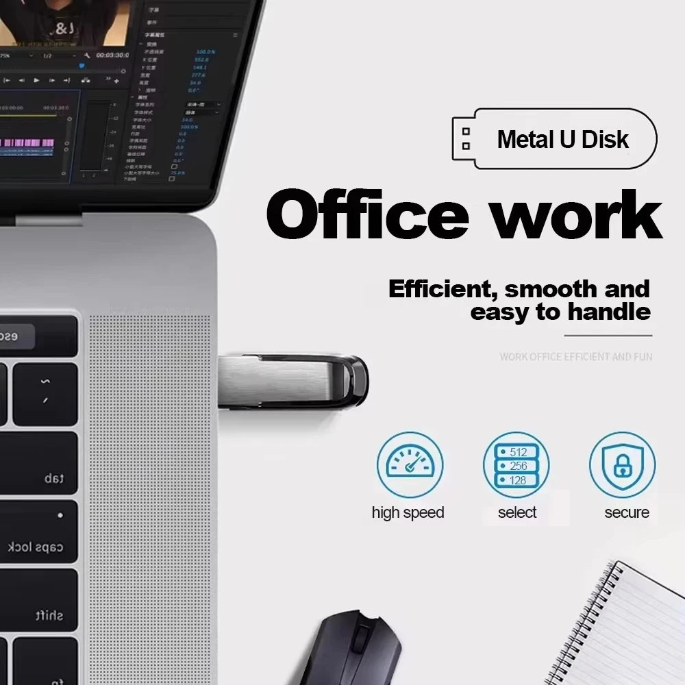 Lenovo 2TB USB 3.2 Metal Flash Drives Super High Speed Pendrive 1TB 512GB Pen Drives Portable USB Stick For Car Phone Computer