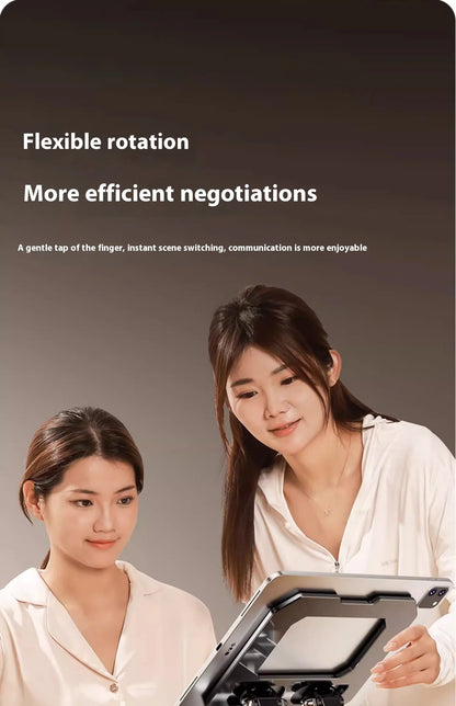 360° Rotating Metal Tablet Stand Foldable Adjustable Desktop Holder Carbon Steel Base Heat Dissipation For Tablet Phone