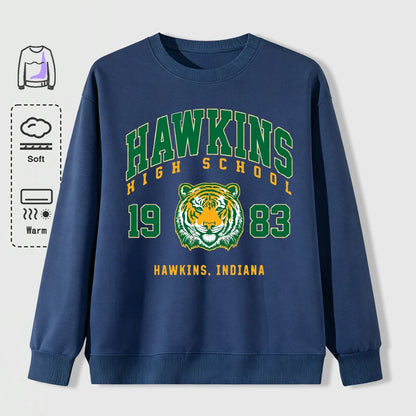 Hawkins 1983 Mighty Tiger Pullover For Men Autumn Oversize Long Sleeve Casual All-Match Clothing Unisex O-Neck Fashion Retro Top