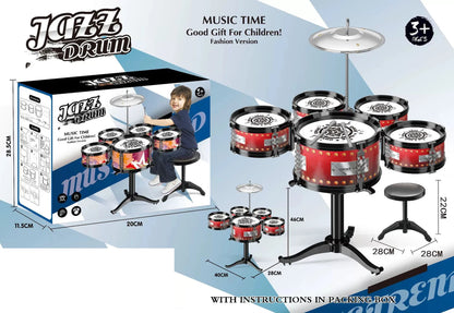 Toddler Drum Set Kids Jazz Drum Kit Educational Percussion Musical Instruments Toy Playset Christmas Birthday Gift for Boys Girl
