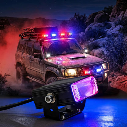 Car Grille Spotlight Projector Len Light DRL LED Aluminum Alloy Super Bright Motorcycle Auxiliary Waterproof Dustproof Spotlight
