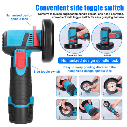 Angle Grinder Precision Cordless Grinder for Tight Spaces 12V Mini Power Tools Brushless Design Ideal for Detailed Polishing & DIY Projects