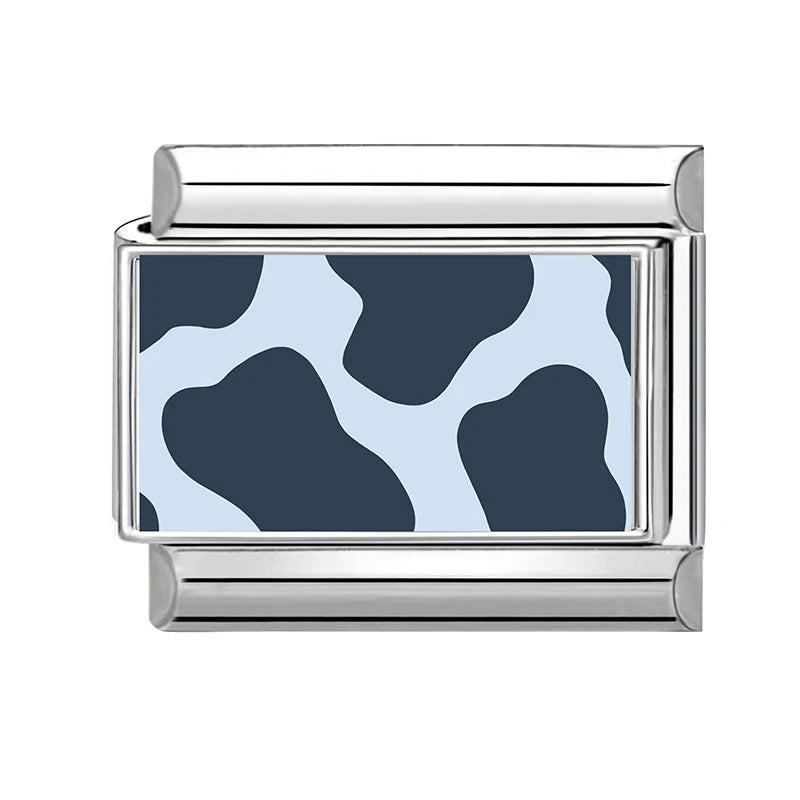 Fashion Blue NO.8 Ball Panda Elephant Cat Flower Italian Charms Fit 9mm Stainless Steel Women Fashion Bracelet DIY Jewelry Gifts