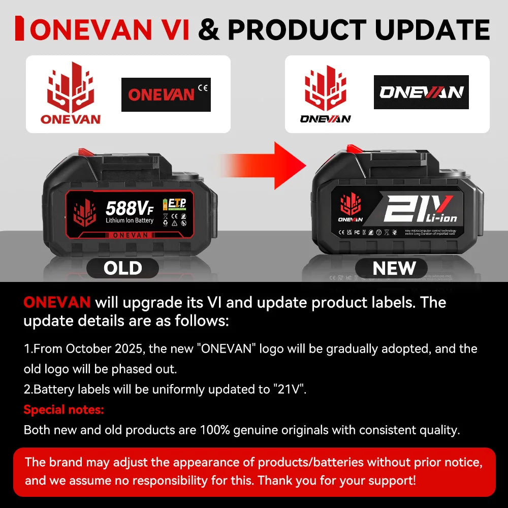 ONEVAN 2800N.M Brushless Cordless Electric Impact Wrench High Torque Screwdriver Drill Power Tool For Makita 18V Battery Pin