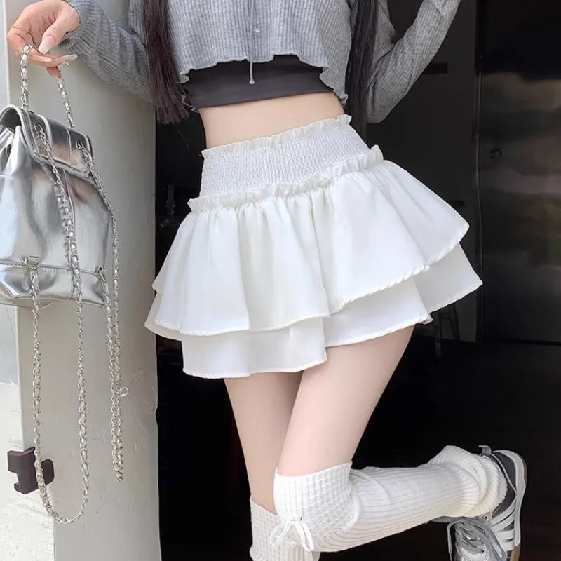 Women‘s High Waist Ballet Cake Skirt 2026 Spring Summer Slimming Short A Line Fluffy Mini Pants Style