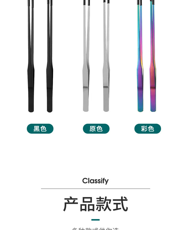 Stainless Steel Reptile Feeding Tongs With Rubber Tips Aquarium Aquarium Straight And Curved Tweezers Pet Feeding Accessories